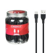 کابل شارژ 1.1 متری فست CHERLO Type-C - مشکی (بسته 40 عددی) - SMO - تصویر 1