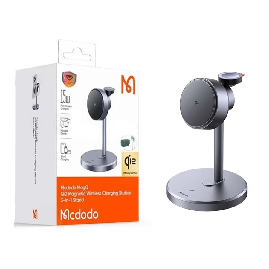 شارژر وایرلس سه کاره Mcdodo مدل CH-246 - مشکی (گارانتی متین) - اصلی - تصویر 1