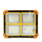 چراغ شارژی کمپینگ پایه دار مدل Solar 1000w (دارای پنل خورشیدی) - نارنجی - تصویر 1