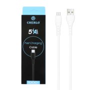 کابل شارژ فست اندروید CHERLO مدل CH-V810 - سفید - SMO - تصویر 1