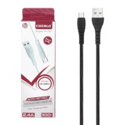 کابل شارژ کنفی 1.1 متری فست اندروید CHERLO مدل V8-K01 - مشکی - SMO - تصویر 1