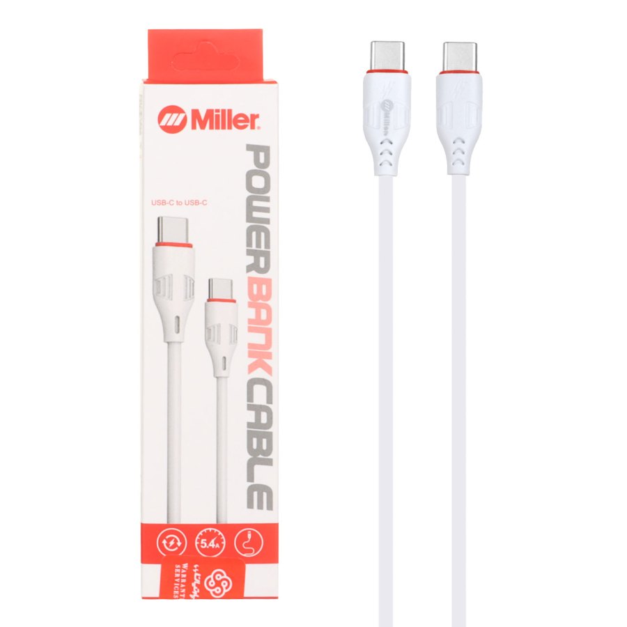 کابل شارژ فست پاوربانک Miller Type-C To Type-C مدل CA-1445 - سفید (گارانتی پارتیان پایا) - تصویر 1