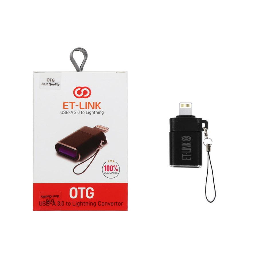 تبدیل ET-LINK USB3.0 OTG Lightning -مشکی - تصویر 1