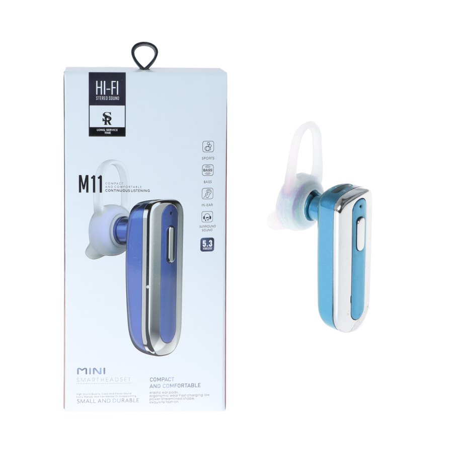 هندزفری بی سیم تک گوش HI-FI مدل M11 - آبی - تصویر 1