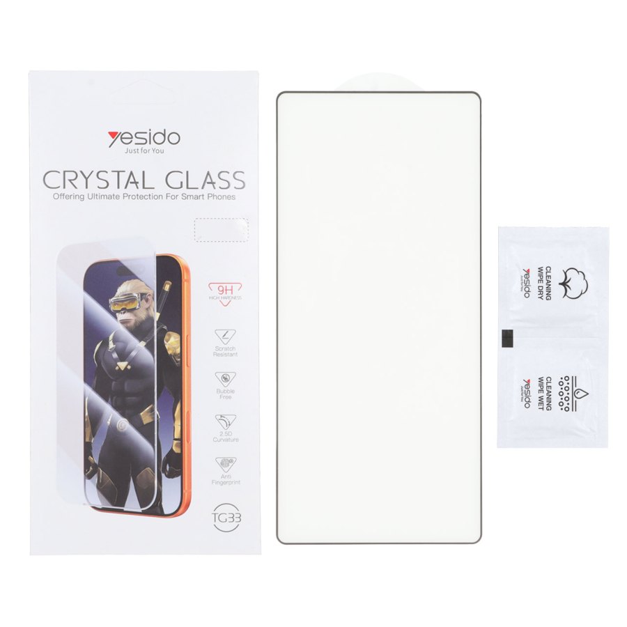 محافظ صفحه نمایش شیشه ای اورجینال Crystal Glass Yesido TG33 مدل Samsung Galaxy S25 Ultra (پک دار) - تصویر 1