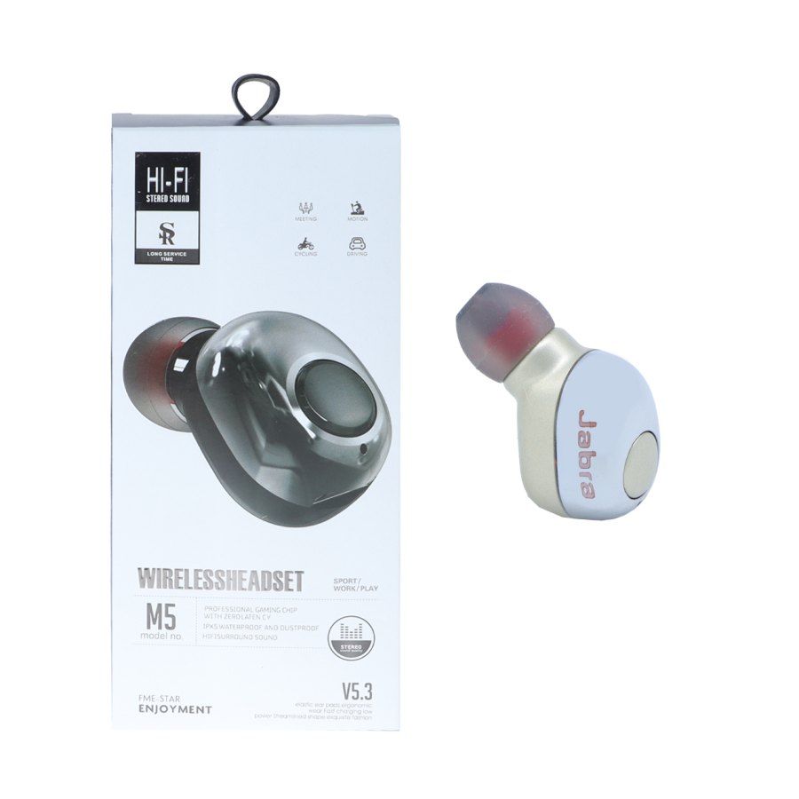 هندزفری بی سیم تک گوش HI-FI مدل M5 - طلایی - تصویر 1