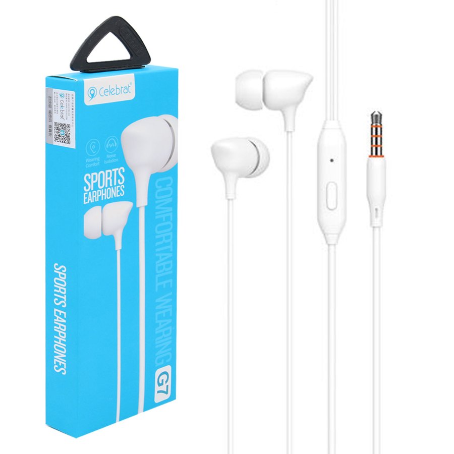 هندزفری با سیم Celebrat مدل G7 - سفید - DST (گارانتی شش ماهه) - تصویر 1