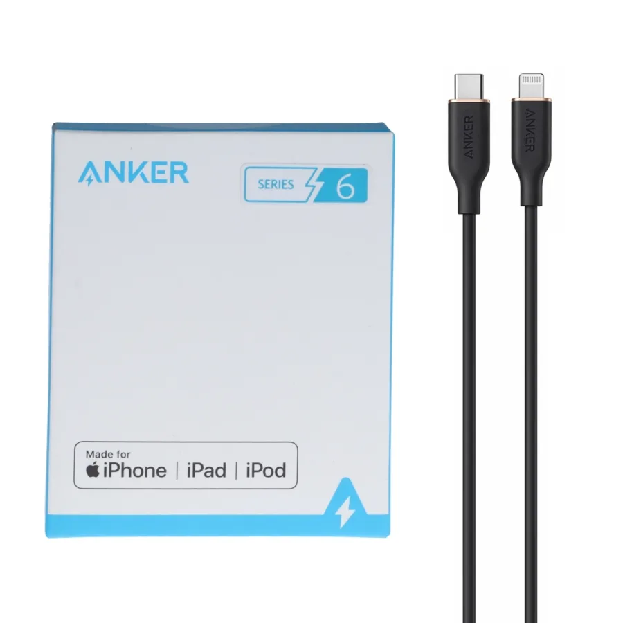 کابل شارژ فست 0.9 متری Anker Type-C To Lightning مدل A8662621 - مشکی (گارانتی شش ماهه ایویز) - تصویر 1