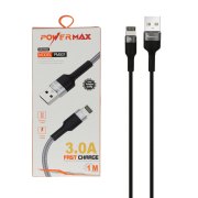 کابل شارژ فست آیفون Power Max مدل PM001 - مشکی طوسی - تصویر 1