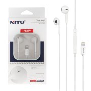 هندزفری باسیم با پورت آیفون Nitu مدل NE46 - سفید (گارانتی 6 ماه تعویض نیکان همراه) - تصویر 1