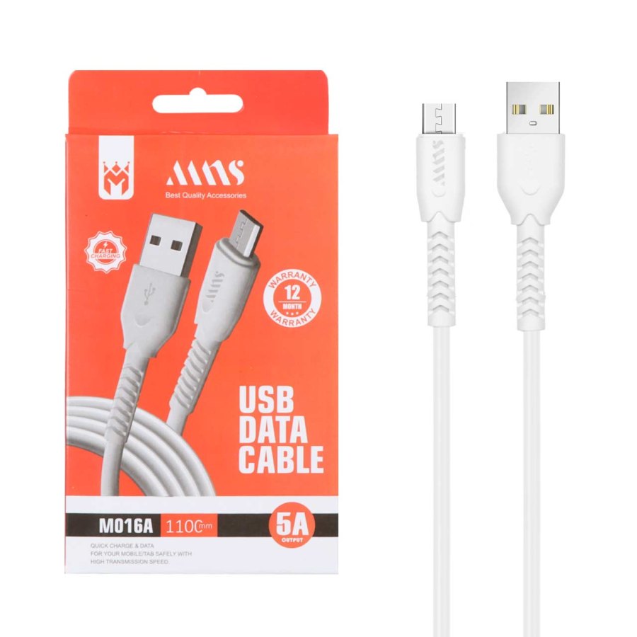 کابل شارژ فست 1.1 متری اندروید MNS مدل M016A - سفید - SMO - تصویر 1