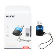 تبدیل NITU Type-C TO USB مدل NN35 - مشکی آبی (گارانتی 12 ماه تعویض نیکان همراه) - تصویر 1