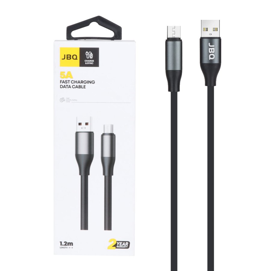 کابل شارژ 1.2 متری فست اندروید JBQ مدل CA-612 - مشکی (گارانتی یکساله رصاصی) - تصویر 1