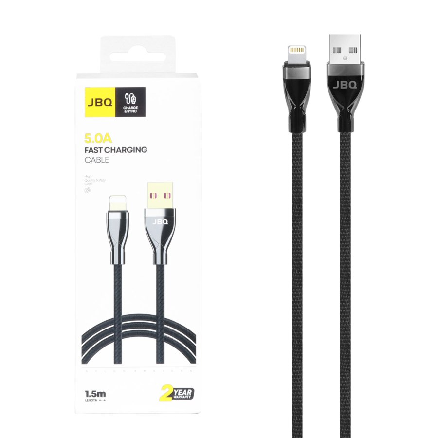 کابل شارژ 1.5 متری فست آیفون JBQ مدل CA-500 - مشکی (گارانتی یکساله رصاصی) - تصویر 1