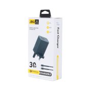 شارژر دیواری فست دو پورت JBQ مدل HC-30w 30W همراه با کابل Type-C To Lightning - سفید (گارانتی یکساله رصاصی) - تصویر 6