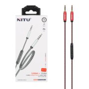 کابل صدا 1.5 متری کنفی Nitu Aux دارای کلیدهای کنترلی روی کابل مدل NT-AUX014 - قرمز (گارانتی 18 ماه تعویض نیکان همراه) - تصویر 1