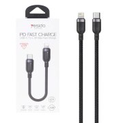 کابل شارژ فست پاوربانک Yesido Type-C To Lightning مدل CA187 27W - مشکی (گارانتی 12 ماه تعویض نیکان همراه) - تصویر 1