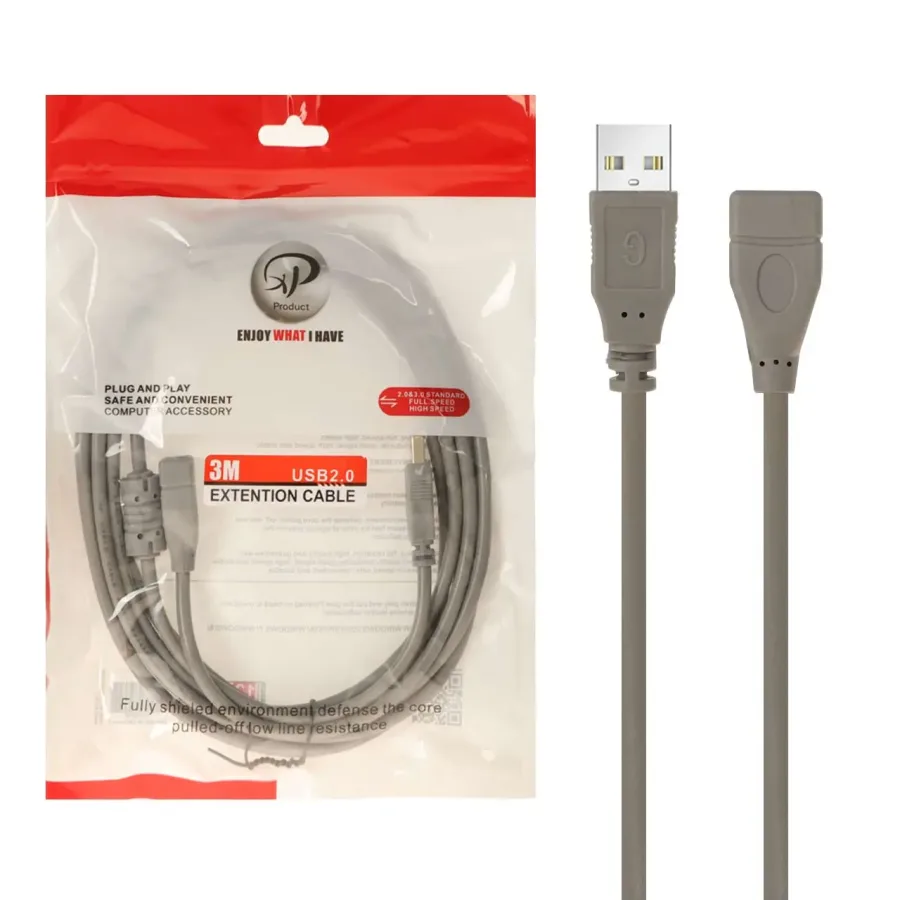 کابل افزایش طول 3 متری - XP Product USB 2.0 - طوسی - RYL - تصویر 1
