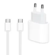 شارژر دیواری دوپین فست تک پورت اپل مدل A2347 iphone 16 Pro Max به همراه کابل شارژ Type-C To Type-C - سفید (گارانتی پارتیان پایا) - تصویر 1