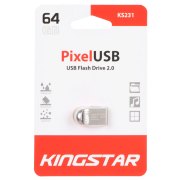 KingStar Pixel KS231 USB2.0 Flash Memory-64GB - نقره ای (گارانتی متین) - تصویر 1