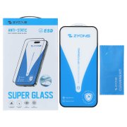 محافظ صفحه نمایش شیشه ای Full Cover ESD Anti Static - Zyons SG مدل Apple iPhone 16 / iPhone 15 / iPhone 14 Pro (پک دار) - تصویر 1