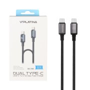 کابل شارژ فست 2 متری VIPLATINA Type-C To Type-C مدل BC98 60W - مشکی (گارانتی 12 ماه تعویض نیکان همراه) - تصویر 1