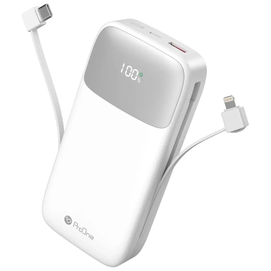 پاوربانک PD و فست شارژ ProOne 20000mAh مدل Volto 20 PPB5213 22.5W - سفید - تصویر 1