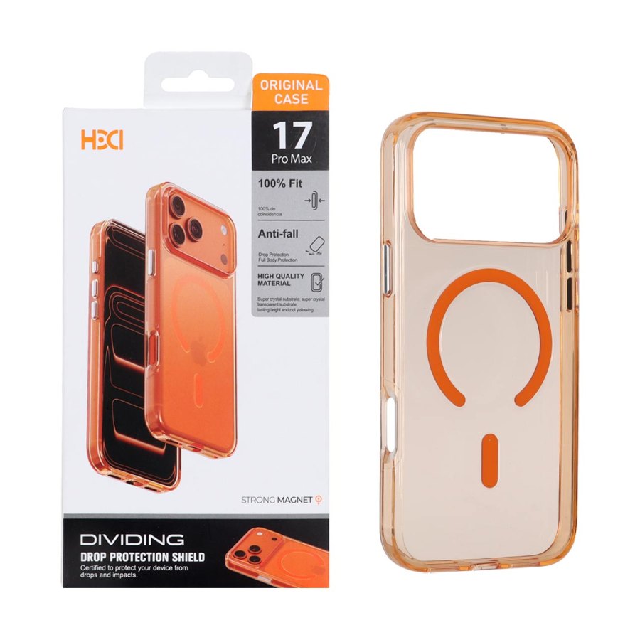 قاب اورجینال HDD شفاف کریستالی Msgsafe سری اطلس Apple iPhone 17 Pro Max / iPhone 18 Pro Max - نارنجی (پک دار) - تصویر 1