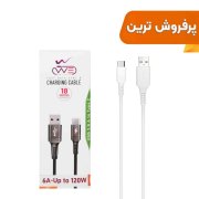 کابل شارژ فست We-net Plus Type-C مدل ETW003 120W - سفید - تصویر 1