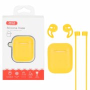 کاور ایرپاد سیلیکونی XO مدل Apple Airpods 1 / 2 - زرد (پک دار) - تصویر 1