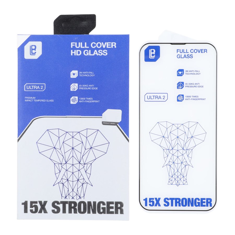 محافظ صفحه نمایش شیشه ای Full Cover Lanbi - 15X Stronger مدل Apple iPhone 13 / iPhone 13 Pro / iPhone 14 / 16e (پک دار) - تصویر 1