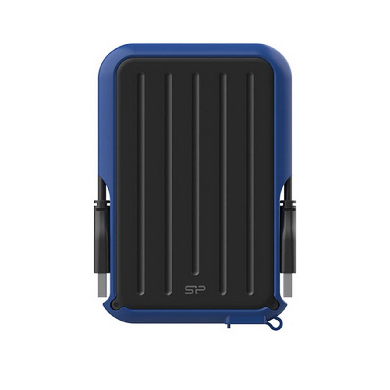 نمای دیگر هارد اکسترنال Silicon Power USB3.2 مدل Armor A66 ظرفیت 2TB - آبی + کیف هارد هدیه