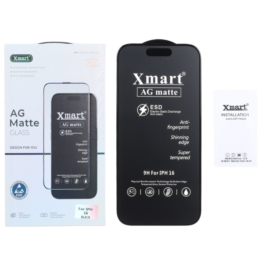 محافظ صفحه نمایش شیشه ای اورجینال XMART - AG matte ESD Anti Static مدل Apple iPhone 16 / iPhone 15 / iPhone 14 Pro (پک دار) - تصویر 1