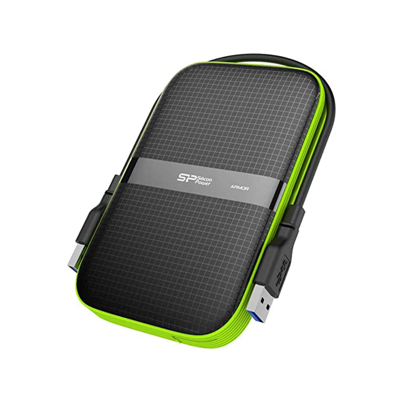 نمای دیگر هارد اکسترنال Silicon Power USB3.2 مدل Armor A60 ظرفیت 4TB - مشکی سبز (گارانتی GSM سرویس رهاگستر)