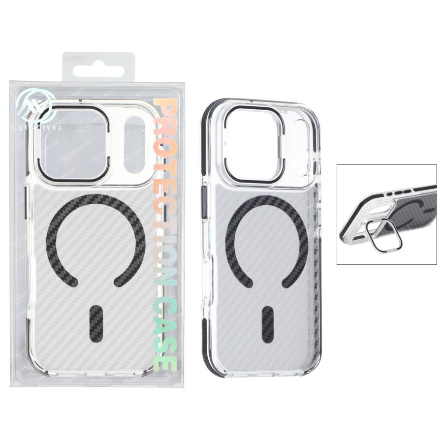 قاب اورجینال AV پشت کربن MagSafe استندشو Apple iPhone 17 Pro Max - مشکی (پک دار) - تصویر 1