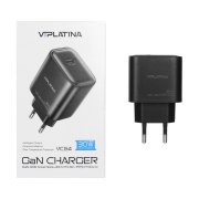 شارژر دیواری فست و PD تک پورت VIPLATINA مدل VC64 30W - مشکی (گارانتی 6 ماه تعویض نیکان همراه) - تصویر 1