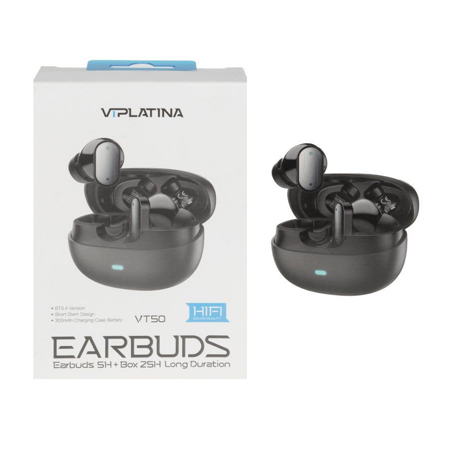 ایرفون بی سیم VIPLATINA مدل VT50 - مشکی (گارانتی 6 ماه تعویض نیکان همراه) - تصویر 1