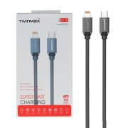 کابل شارژ فست TwinMax Type-C to Lightning مدل M-19 27W - خاکستری- MMX - تصویر 1