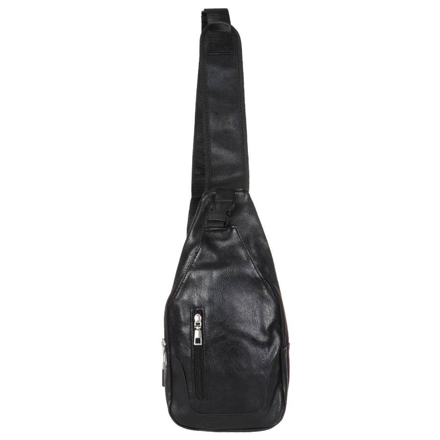 کیف تک بند مدل Body Bag چرمی - مشکی - کد1 - تصویر 1