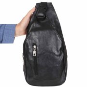 کیف تک بند مدل Body Bag چرمی - مشکی - کد1 - تصویر 4