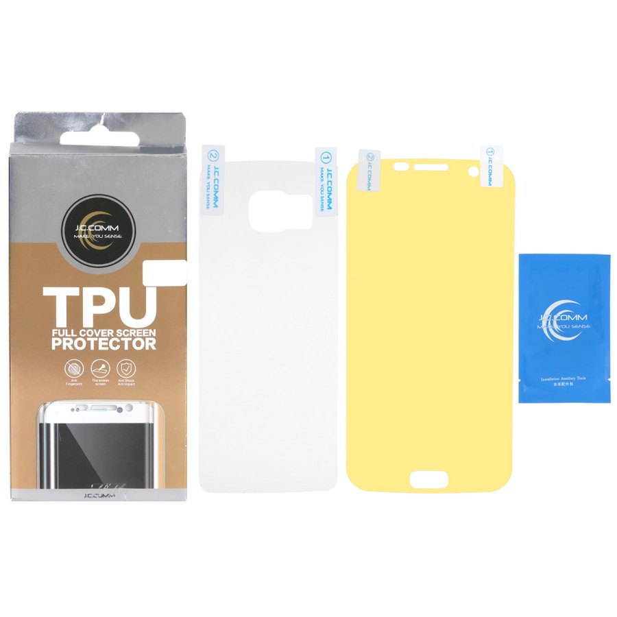 محافظ صفحه نمایش Foll cover J.C.COMM TPU با برچسب پشت گوشی Samsung Galaxy S7 Edge - (پک دار) - تصویر 1