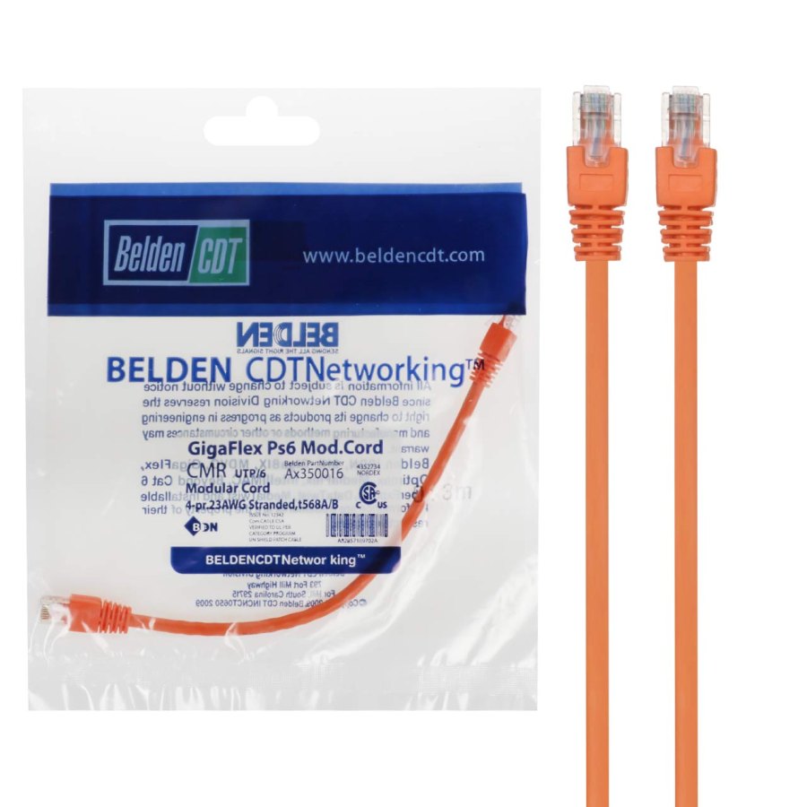 کابل شبکه 0.3 متری BELDEN مدل RYL - CAT6 - تصویر 1