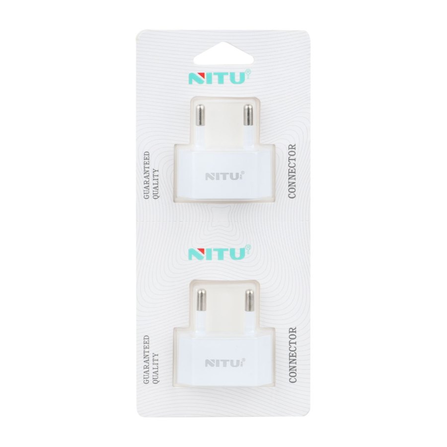 تبدیل برق 2 به 2 NITU مدل NT-A1 - سفید (بسته 2 عددی)(گارانتی6 ماه تعویض نیکان همراه) - تصویر 1