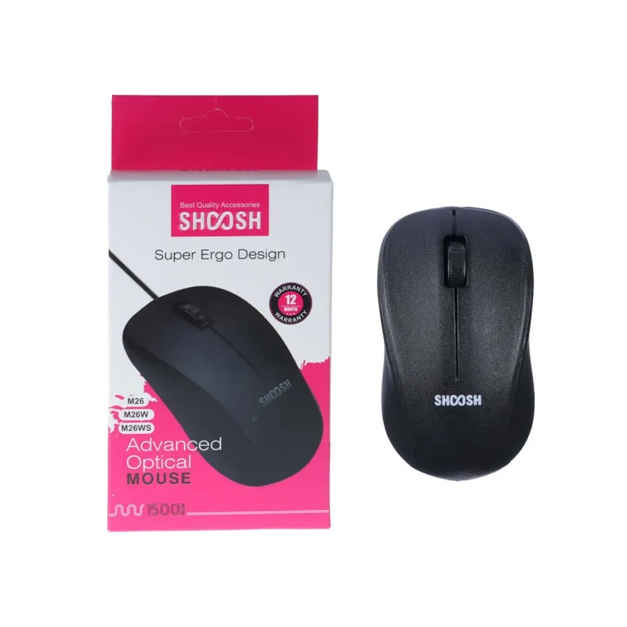 ماوس بی سیم Shoosh مدل M26W - مشکی - SMO - تصویر 1