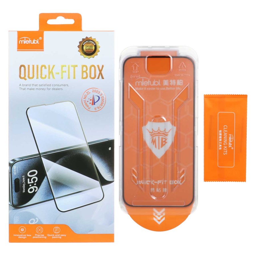 محافظ صفحه نمایش شیشه ای اورجینال Mietubl - Quick Fit Box مدل Apple iPhone 17 Pro Max / iPhone 18 Pro Max (پک دار) - تصویر 1