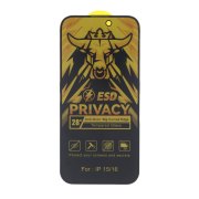 محافظ صفحه نمایش شیشه ای Full Cover Privacy King Bull - ESD مدل Apple iPhone 16 / iPhone 15 / iPhone 14 Pro - تصویر 1