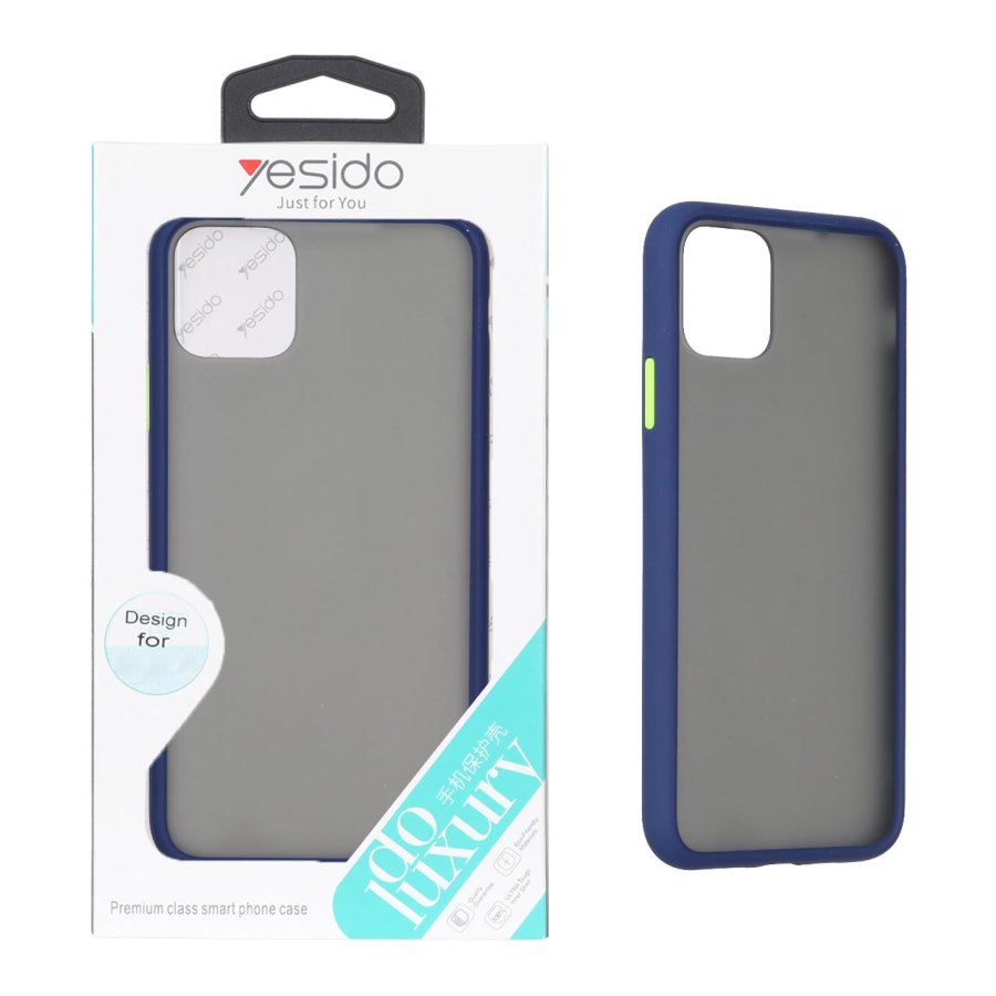 قاب Yesido مات دور رنگی Apple iPhone 11 Pro Max - آبی کاربنی (پک دار) - تصویر 1