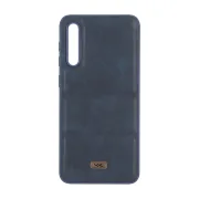 قاب پافر طرح چرم سه تکه لوگو فلزی Samsung Galaxy A50 / A50s / A30s - سرمه ای - تصویر 1
